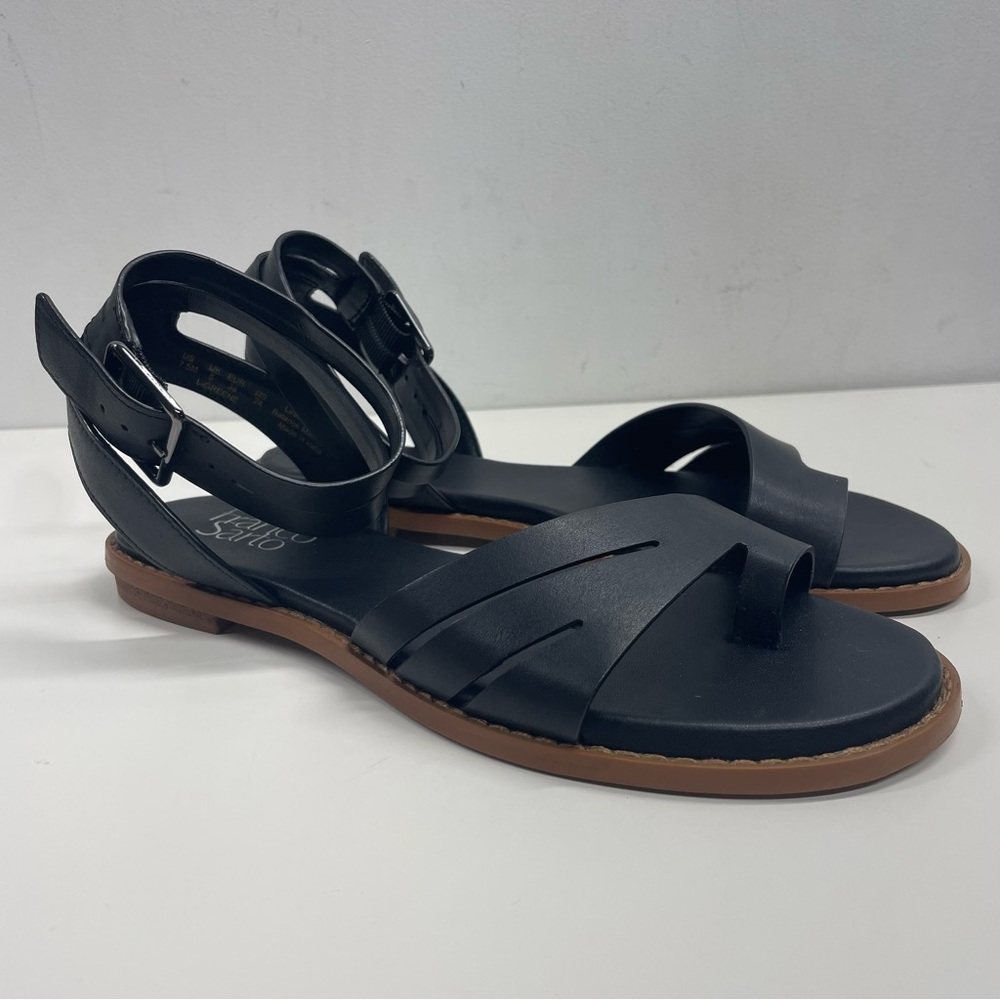 Franco Sarto Glora Leather Sandals in Black Size 7.5 - Picture 1 of 7